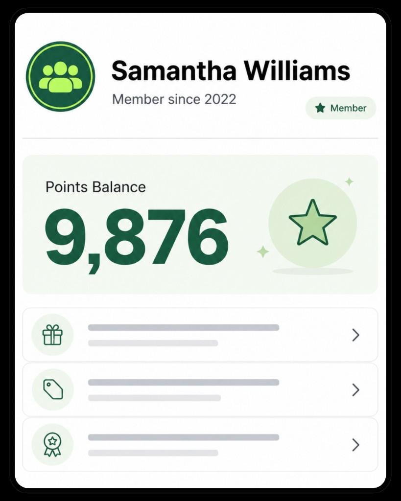 Clover customer loyalty points balance and member rewards