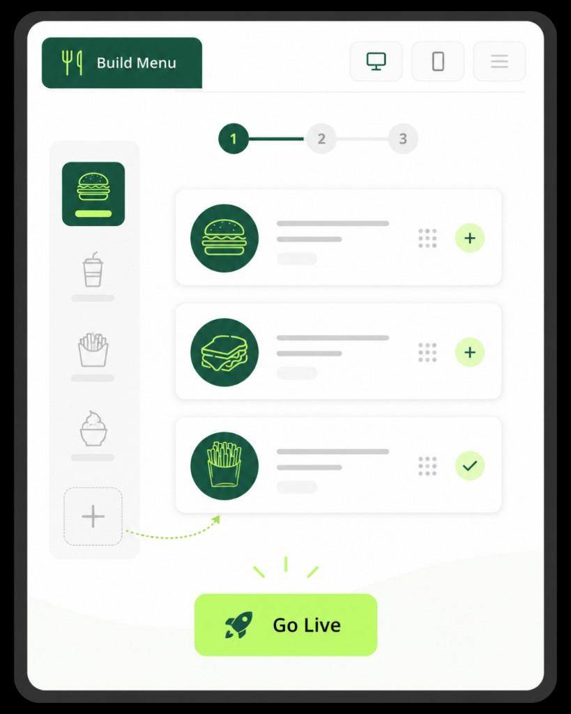 Clover build menu workflow for restaurants