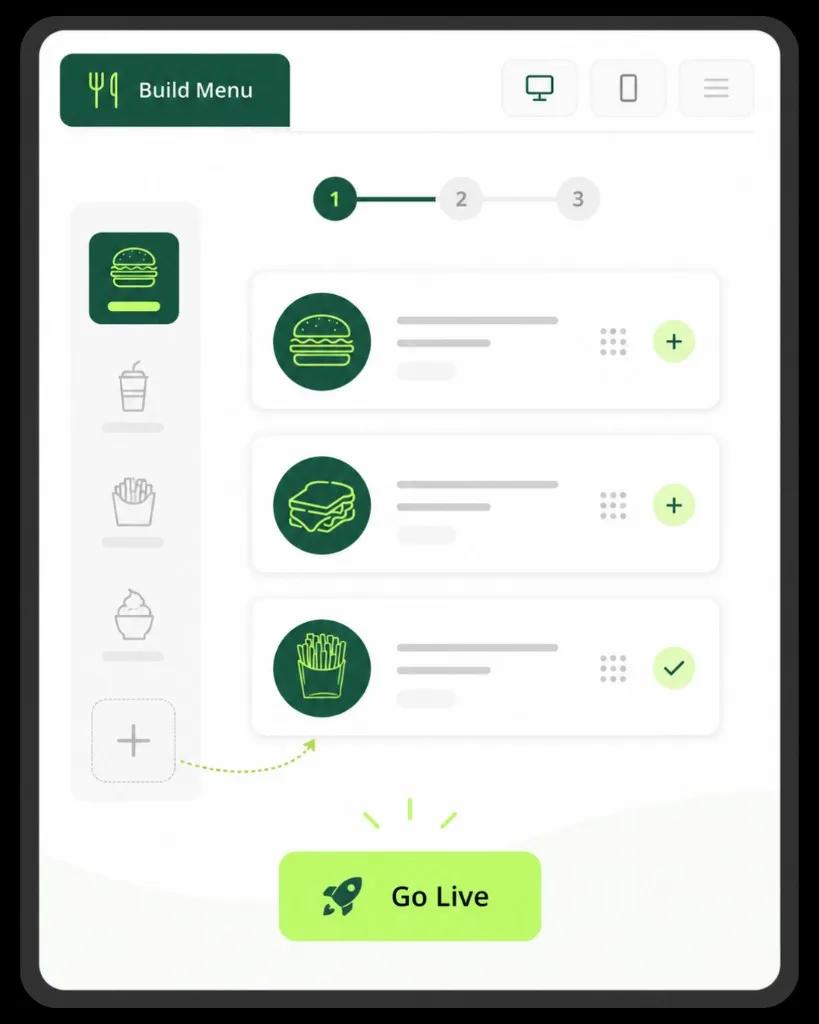 Clover build menu workflow for restaurants