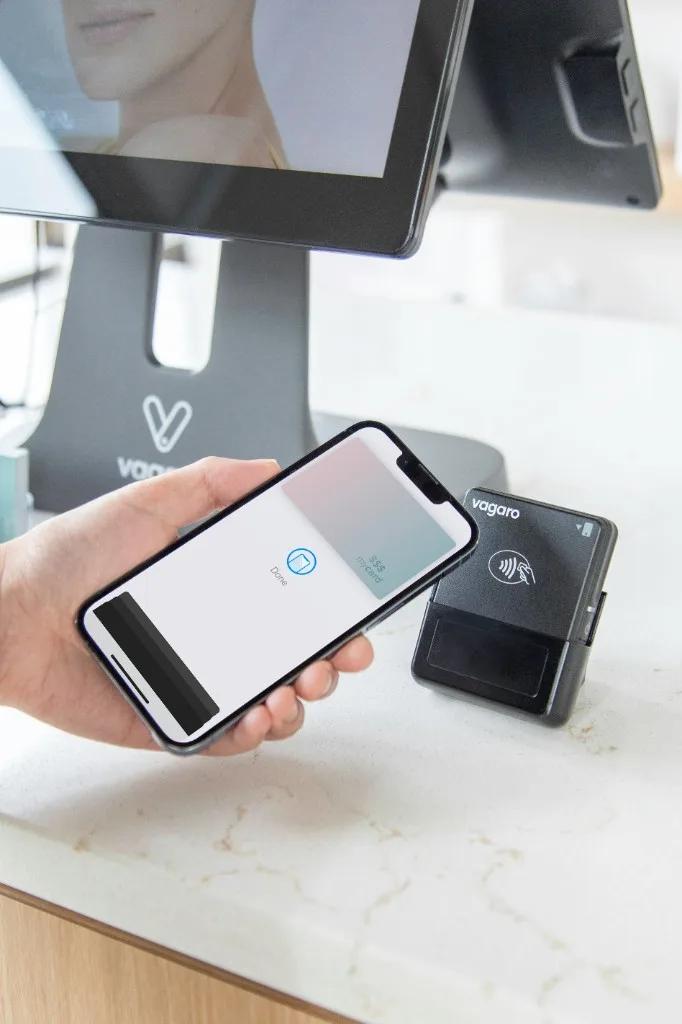 Wellness center contactless payment with smartphone and terminal