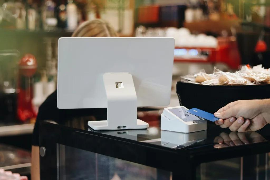 Black handheld smart POS terminal
